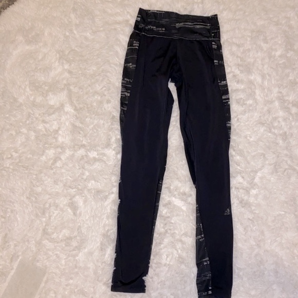 💙 6/$20 Adidas Leggings Womens Size Small Black Pull On Athletic Pants
